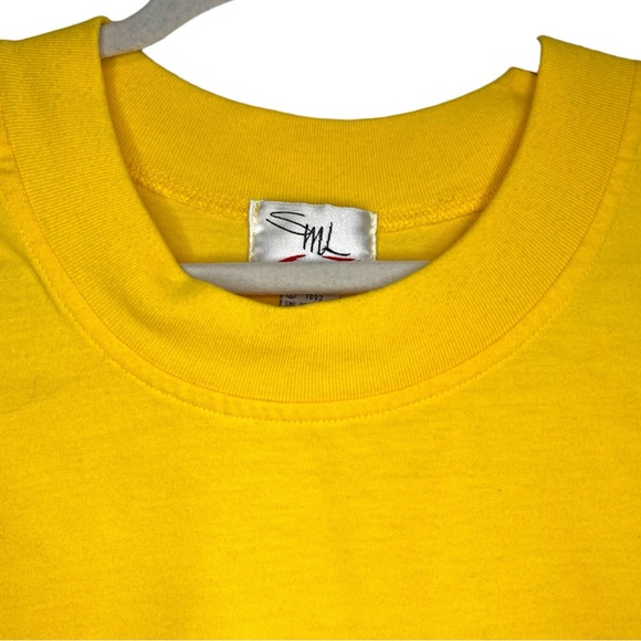 Vintage 90s SML Sport Yellow Tank Top Women’s Large Cotton Blend Activewear - Picture 11 of 17